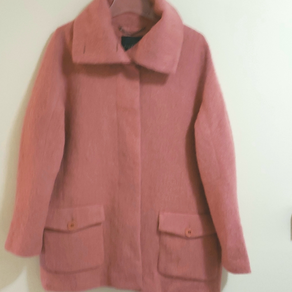 Talbots Wool/Aalpaca/Mohair Coat, Pink, Sz Lg